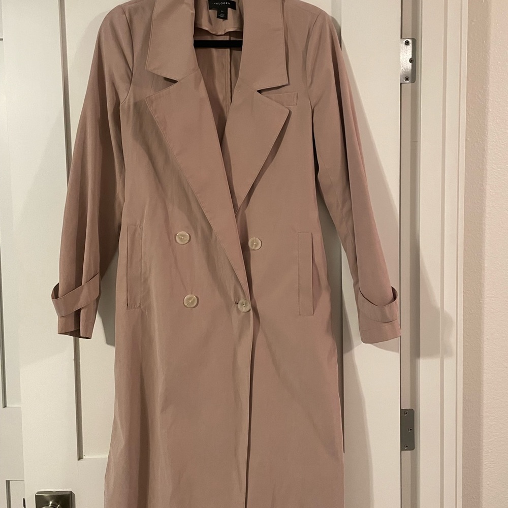 Halogen Dusty Pink Trench Jacket - XSmall